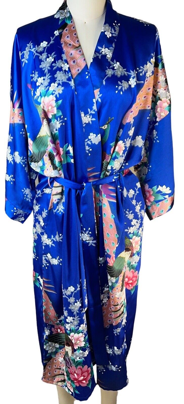 Oriental Village Silk Collection Kimono Belted Robe 