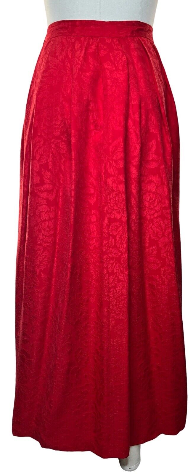 William Pearson Red Silk Skirt Suit With Pockets Size 6