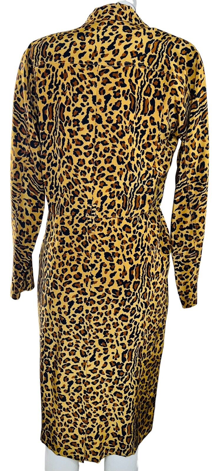 Gillian Silk Leopard Print Midi Dress Size 4