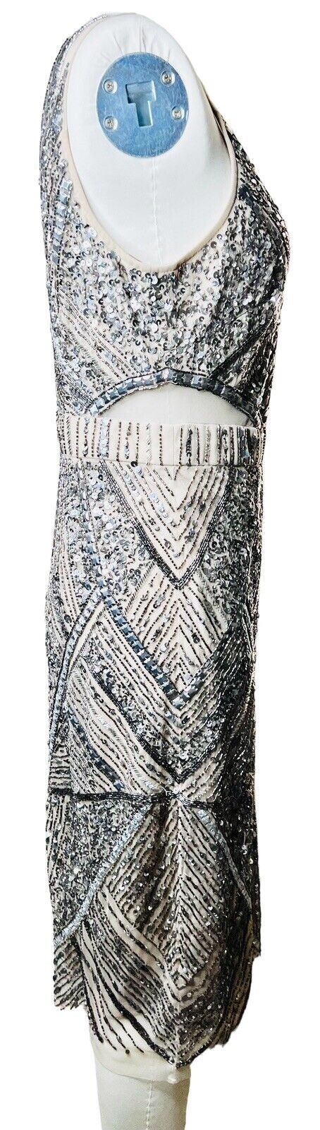 Aidan Mattox Sequined Sheath Midi Dress Size 14