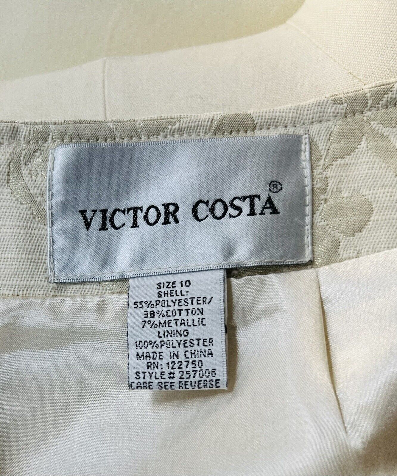 Victor Costa Two-piece Suit With Metallic Size 10