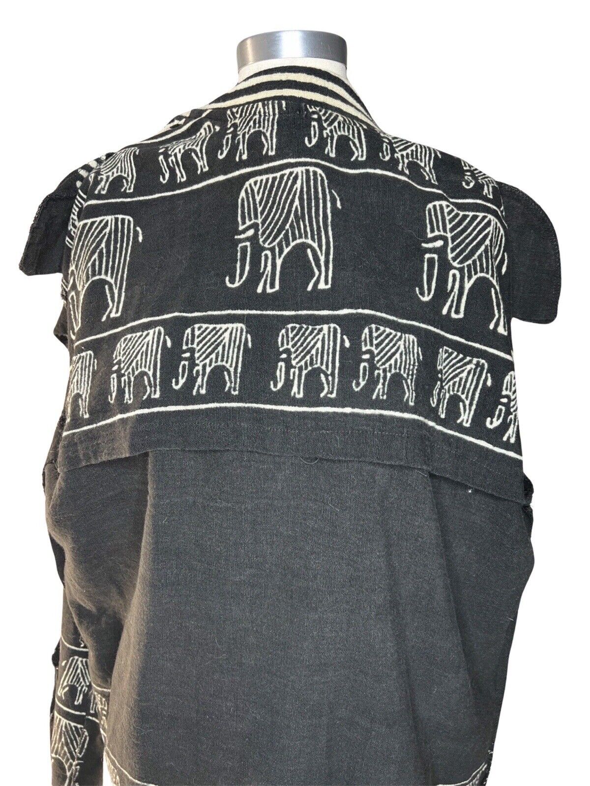 African Mudcloth Jacket Elephants Size 3XL