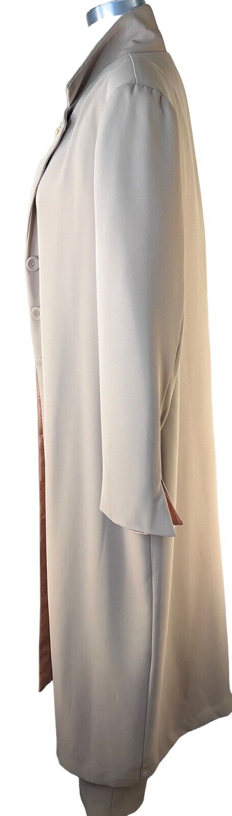 Fattaneh Bahari Tan Sleeveless Jumpsuit & Long-sleeve Duster Two-piece Set Sz 14