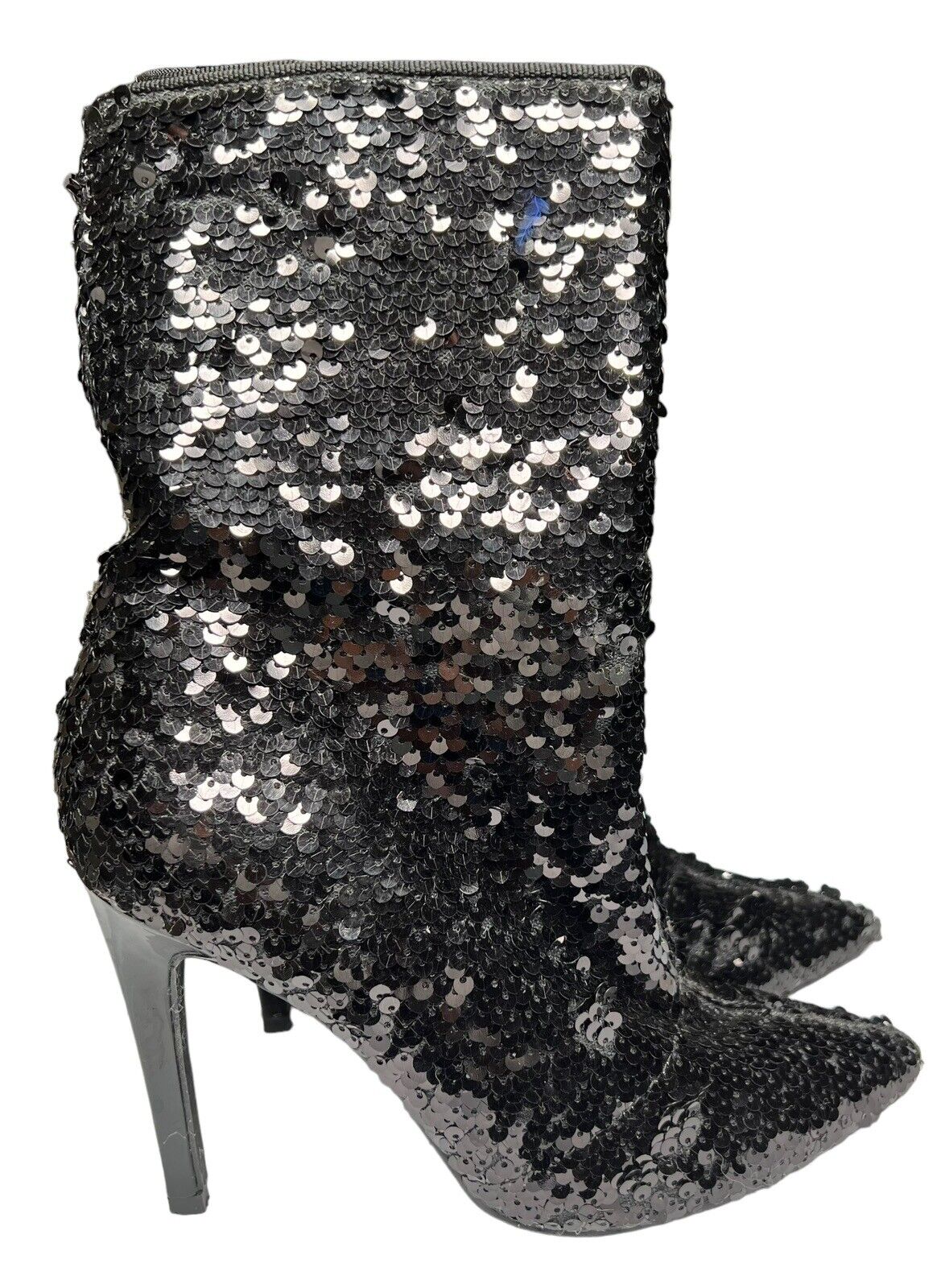 Cape Robbins Black Sequined Sparkly Pointy  4 Inch Ankle Boots Size 6M New