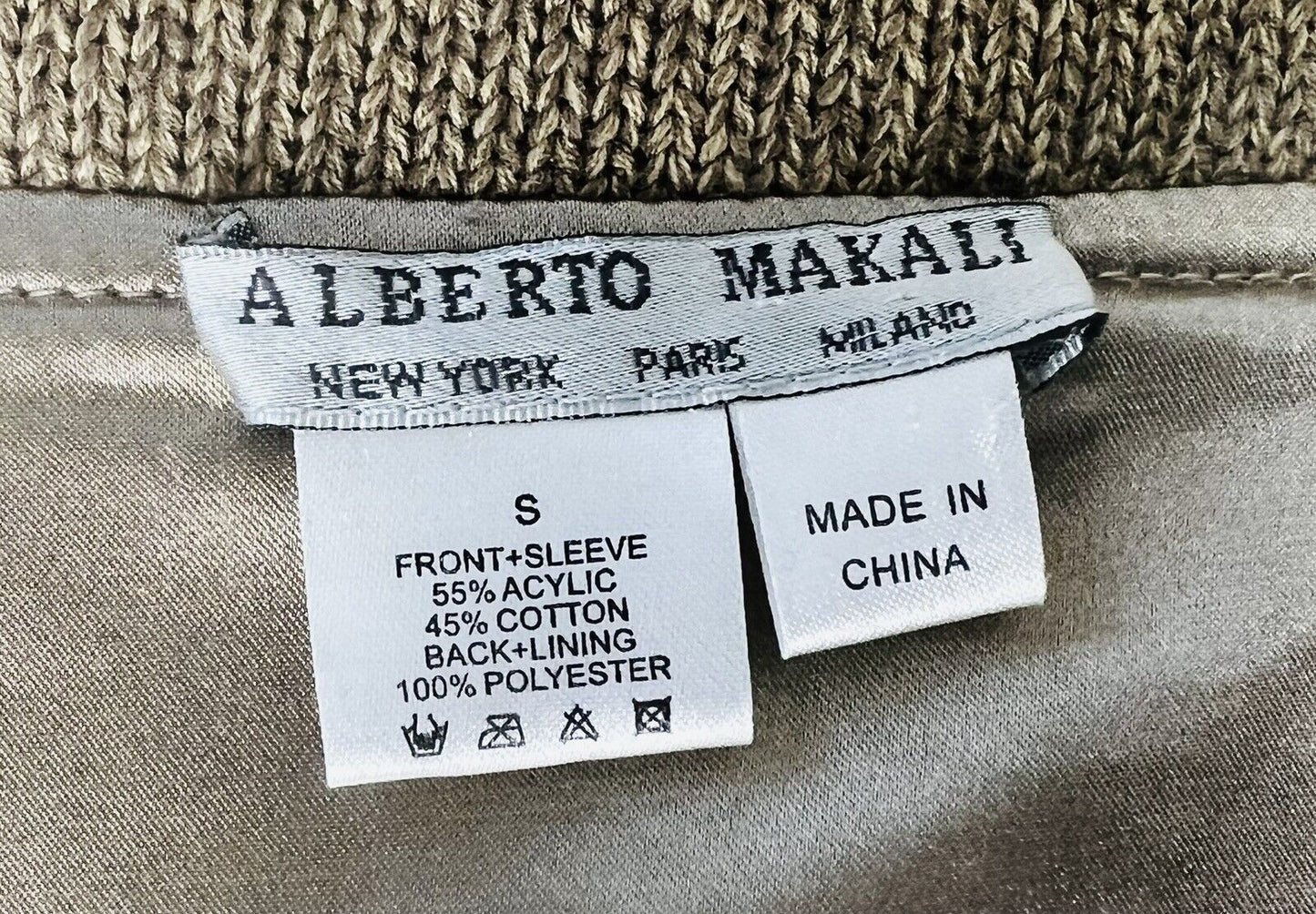 Alberto Makali Cardigan With Pearl Embellishment Animal Print Size Small