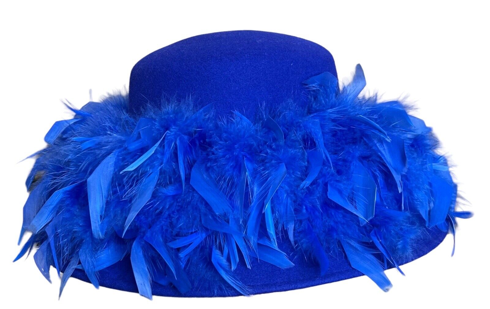 Betmar New York Royal Blue Wool Derby Hat Feathers Size 7