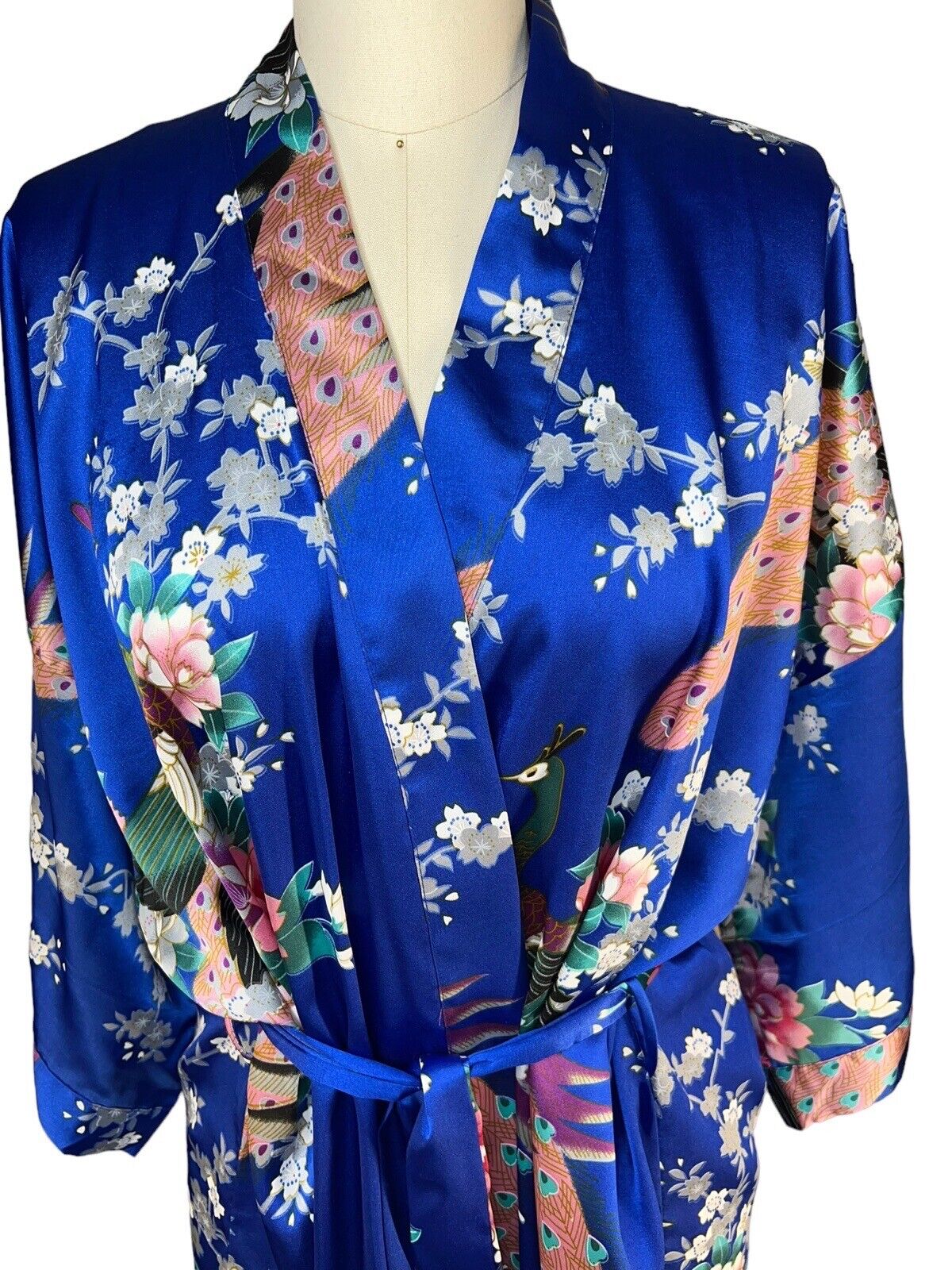 Oriental Village Silk Collection Kimono Belted Robe 