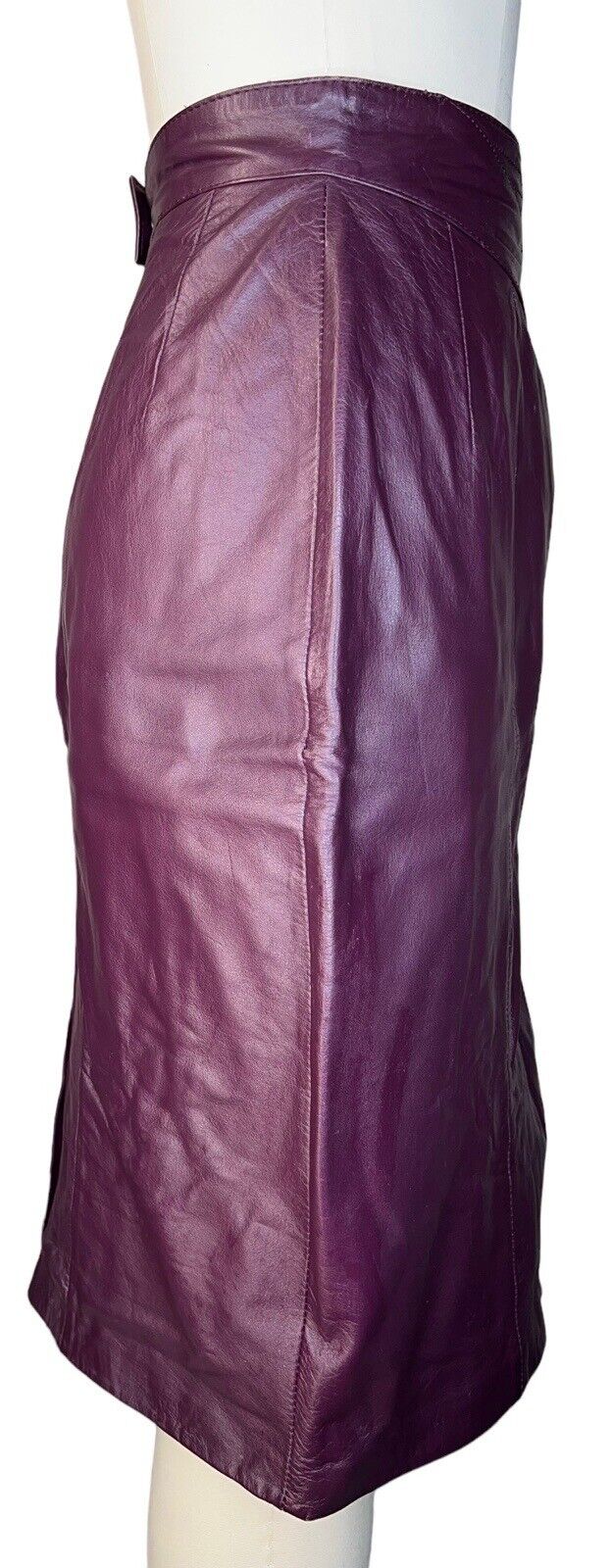 Diversity Plum Leather Pencil Skirt Size 6P