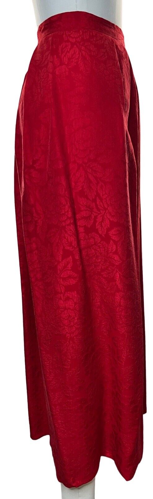 William Pearson Red Silk Skirt Suit With Pockets Size 6