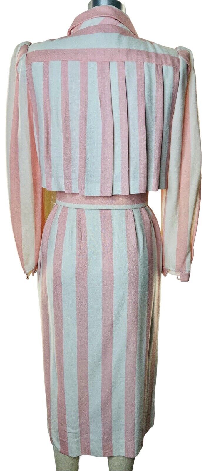 Estevez Pink & White Striped Midi Dress Size 6 