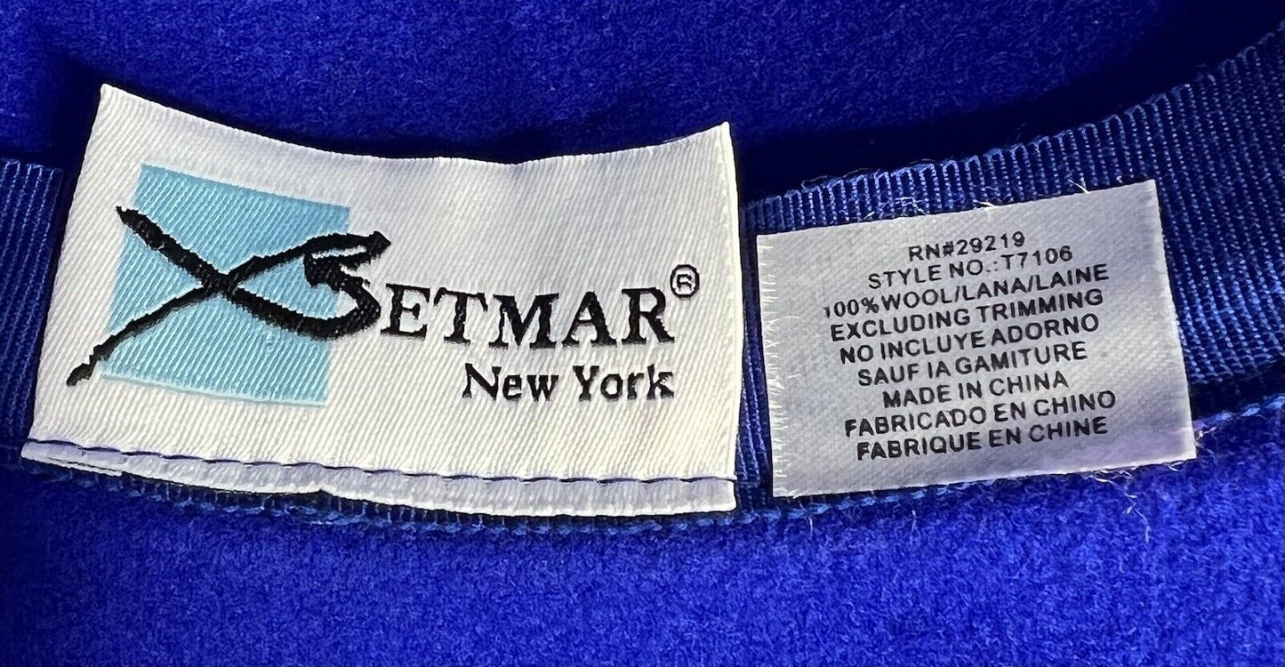 Betmar New York Royal Blue Wool Derby Hat Feathers Size 7