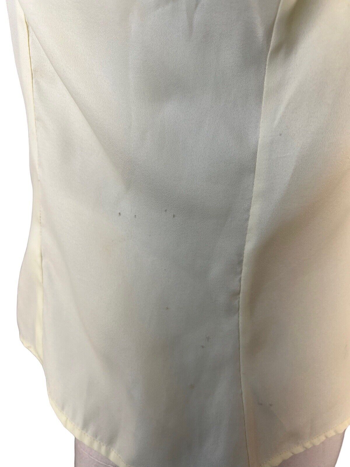 50’s Bozart By Helitzer Hand Detailed Pale Yellow Short Sleeved Pleated Blouse 