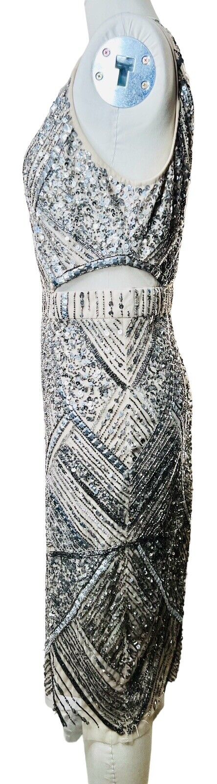 Aidan Mattox Sequined Sheath Midi Dress Size 14