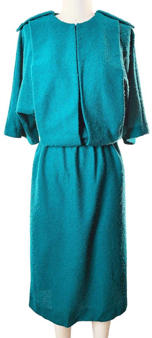 Toni Todd Silk Kelly Green Midi Dress Size Small