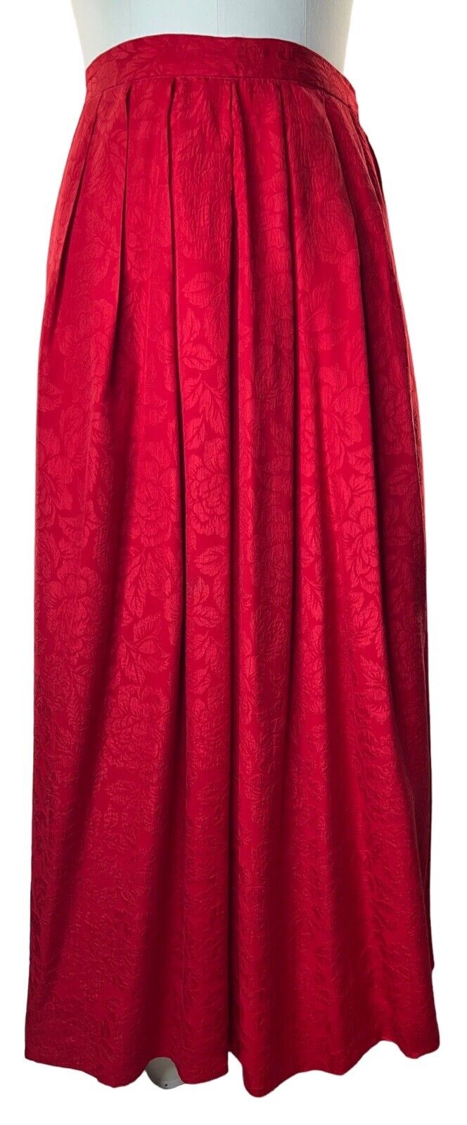 William Pearson Red Silk Skirt Suit With Pockets Size 6