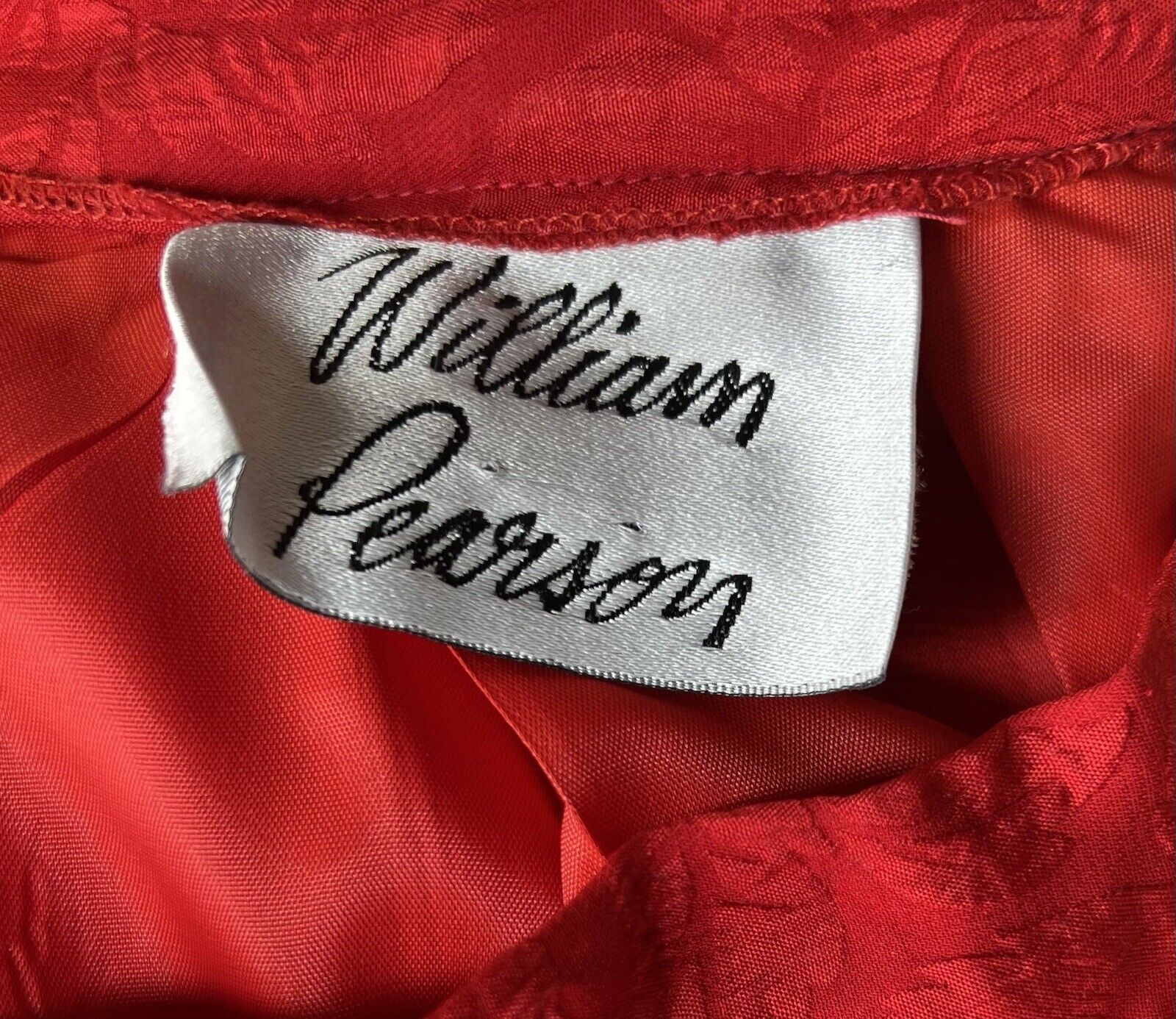 William Pearson Red Silk Skirt Suit With Pockets Size 6