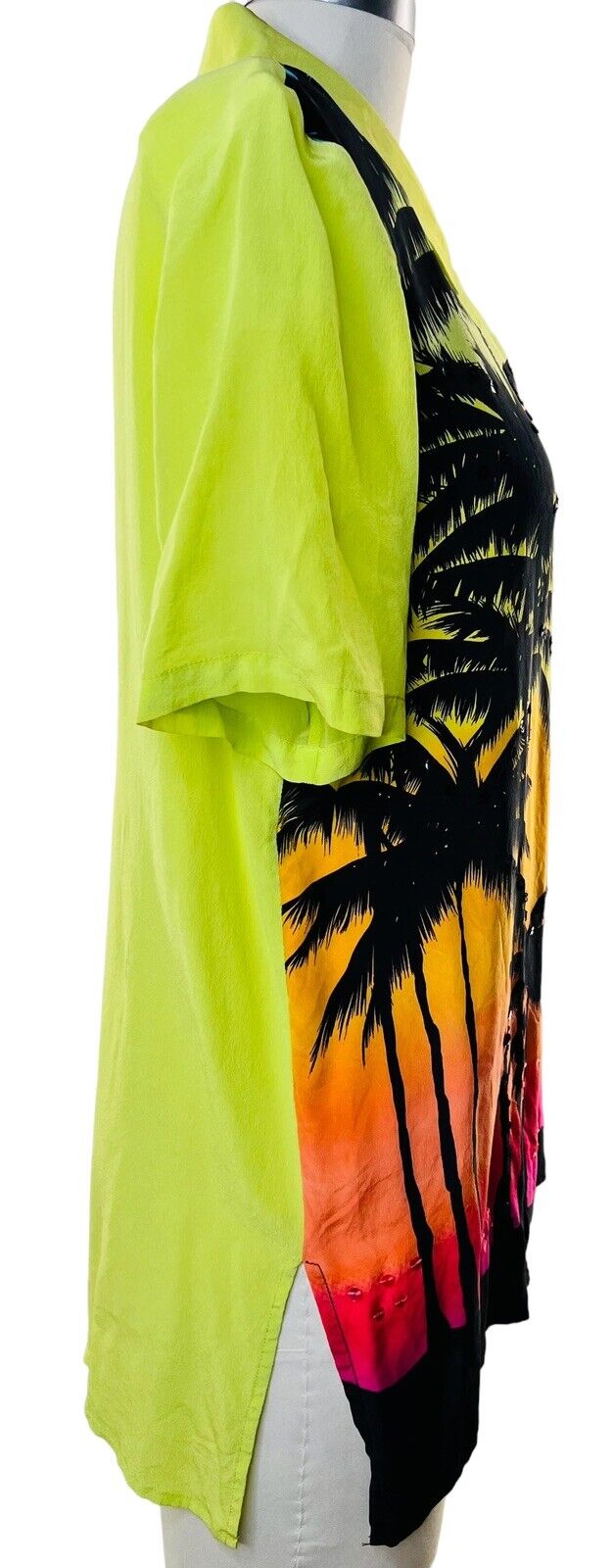 Diane Gilman Multicolor Silk Top Palm Trees Sequins Size Medium