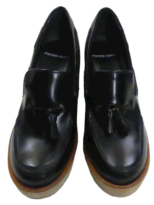 Pierre Hardy Rubber Sole Leather Wedge Loafers Size 8.5