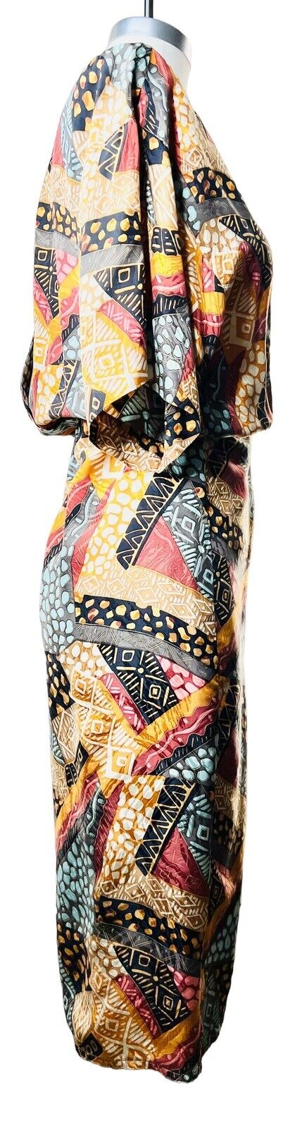 Adrianna Papell Silk Mixed Animal Print Faux Wrap Dress Size 4