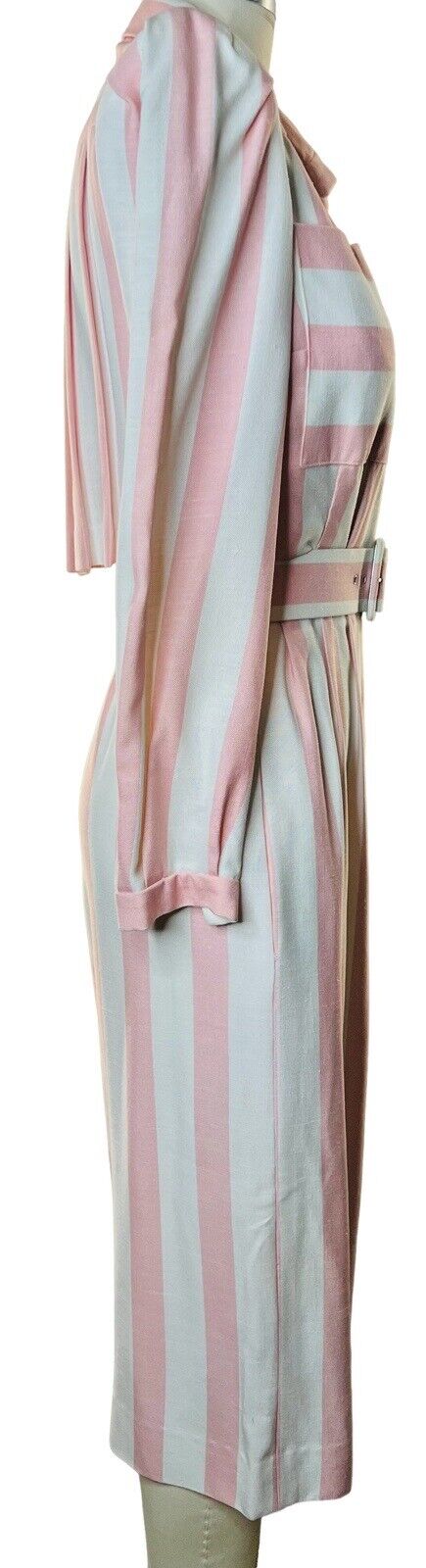 Estevez Pink & White Striped Midi Dress Size 6 