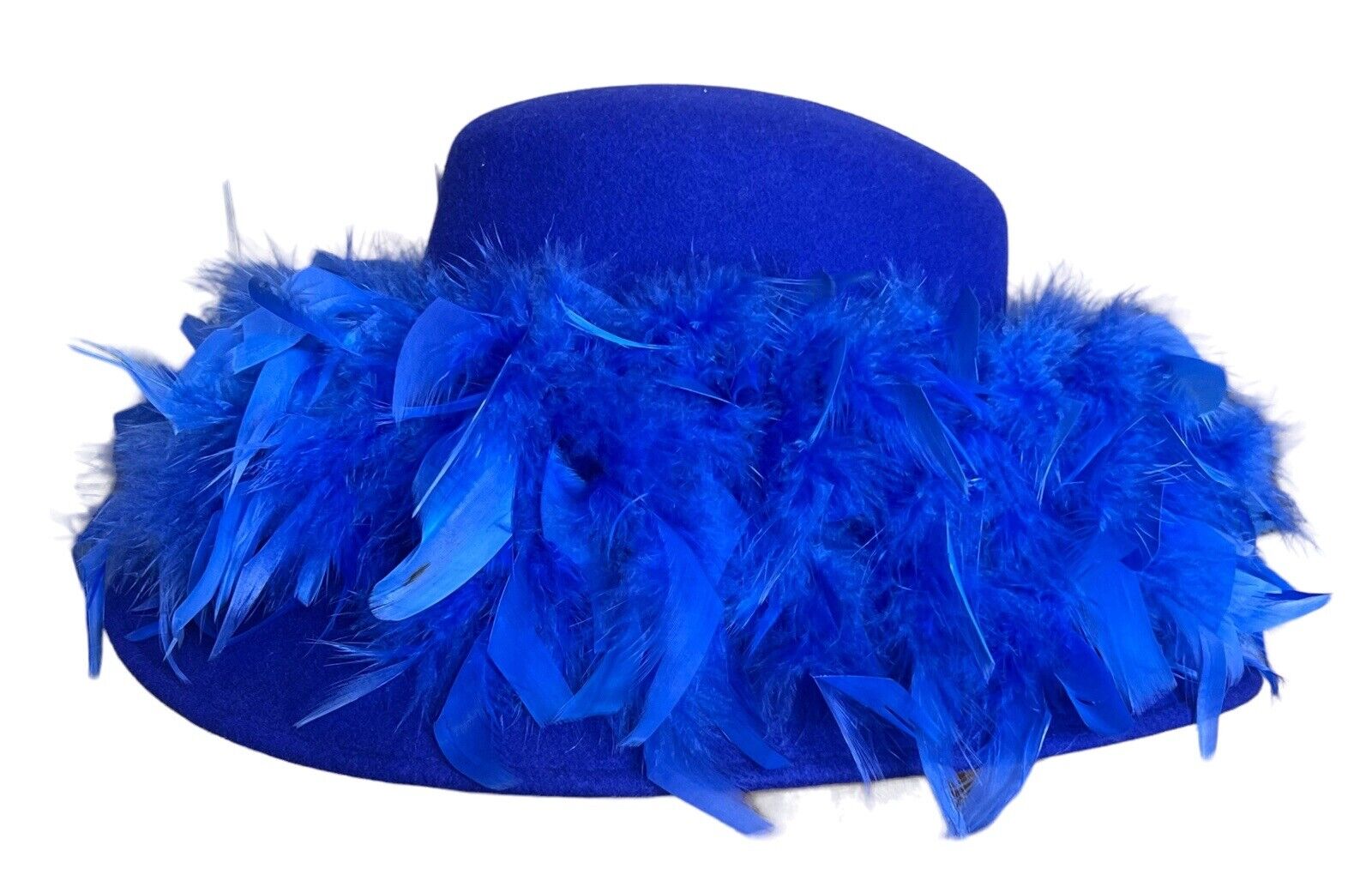 Betmar New York Royal Blue Wool Derby Hat Feathers Size 7