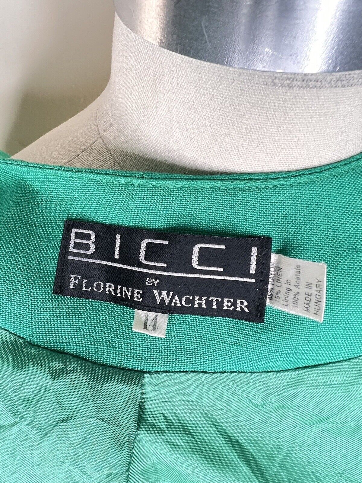 Bicci By Florine Wachter Two-piece Rayon & Linen Skirt Suit Size 14