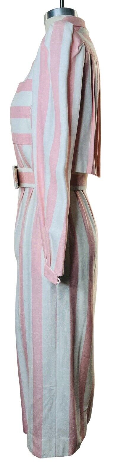 Estevez Pink & White Striped Midi Dress Size 6 