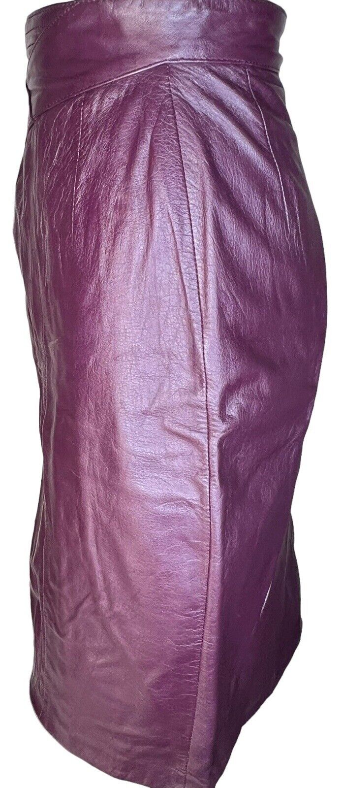 Diversity Plum Leather Pencil Skirt Size 6P